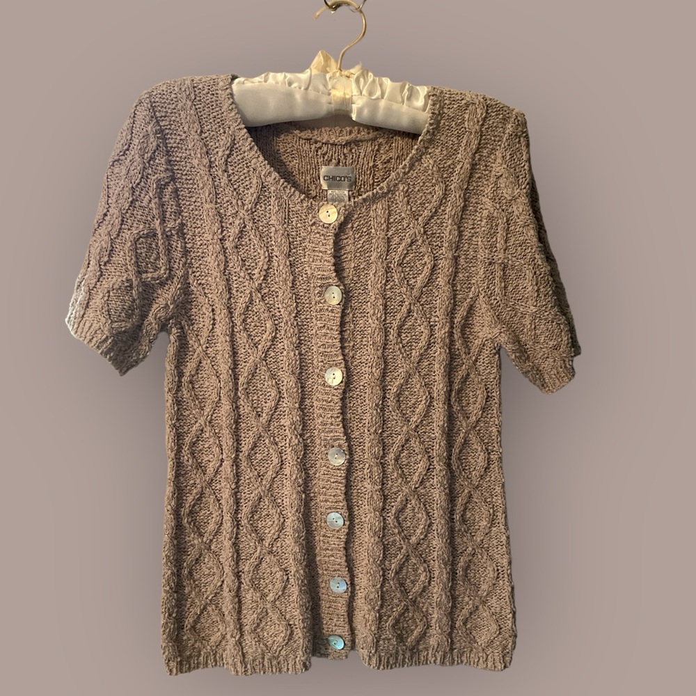 Chico’s Metallic Gold Thread Sweater